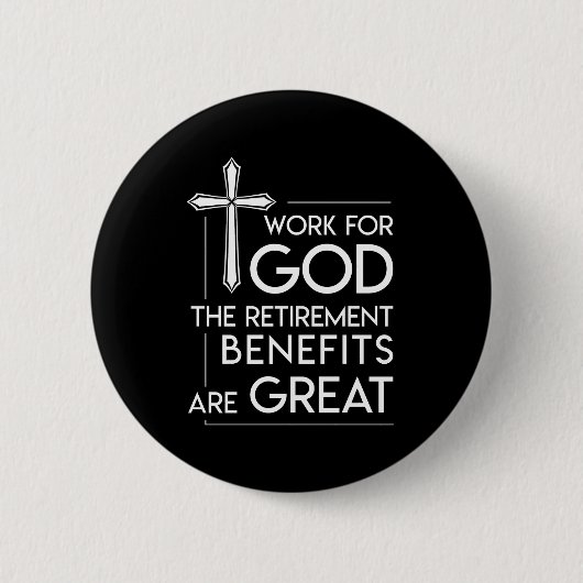 牧師の素晴らしいキリスト教の信頼の仕事の退職 缶バッジ (正面)