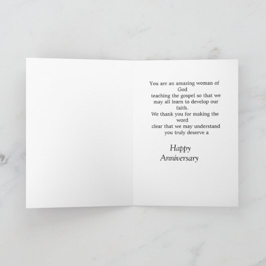 牧師の記念折り畳みグリーティングカード カード (内部)