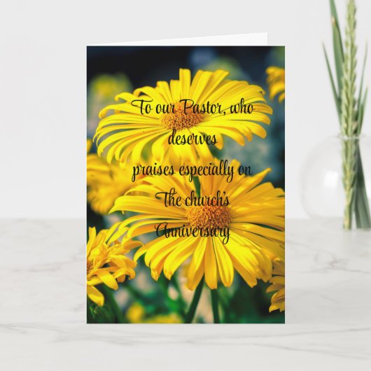 牧師の記念日に折り畳んだサンキューカード サンキューカード (正面)