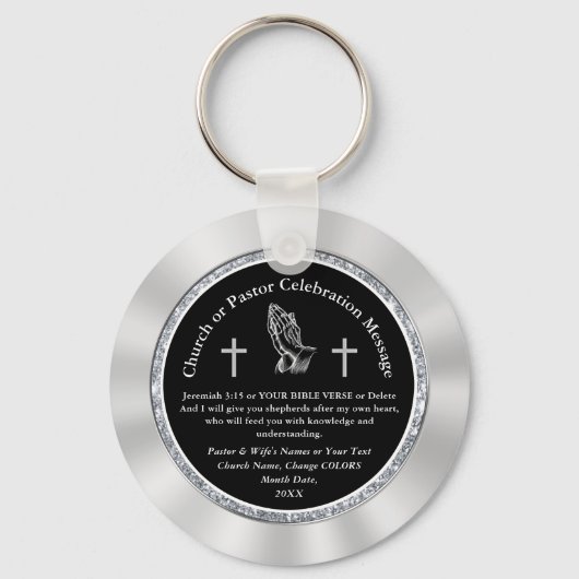 牧師の記念日の好意または教会の記念日 キーホルダー (裏面)
