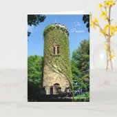 牧師の記念日折りたたみグリーティングカード カード (黄色い花)