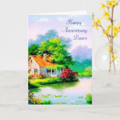 牧師の記念日 カード (黄色い花)