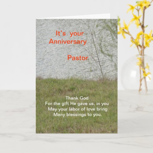 牧師の記念日 カード (黄色い花)