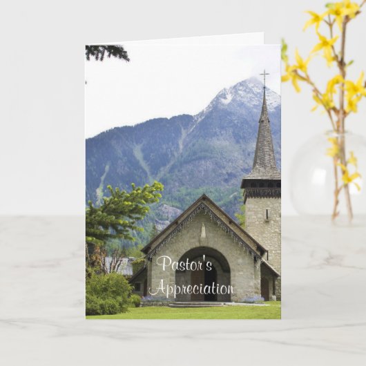 牧師の記念日 カード (黄色い花)