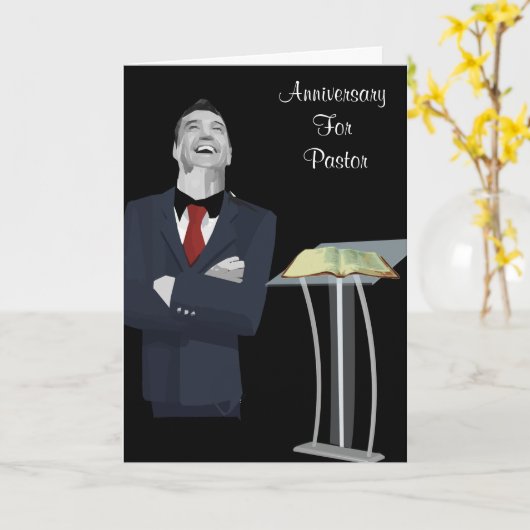 牧師の記念日 カード (黄色い花)