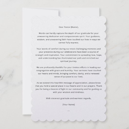 牧師の評価サンキューカード サンキューカード (裏面)