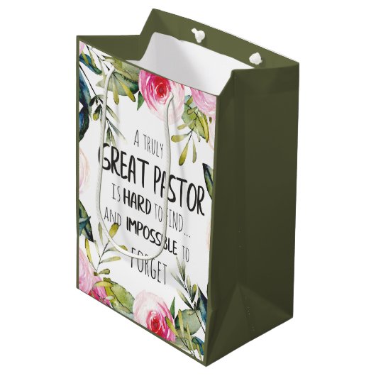 牧師の誕生日ギフト ミディアムペーパーバッグ (正面アングル)