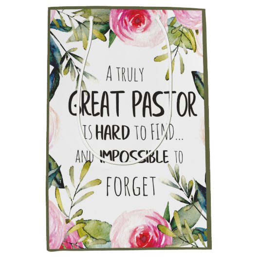 牧師の誕生日ギフト ミディアムペーパーバッグ (正面)