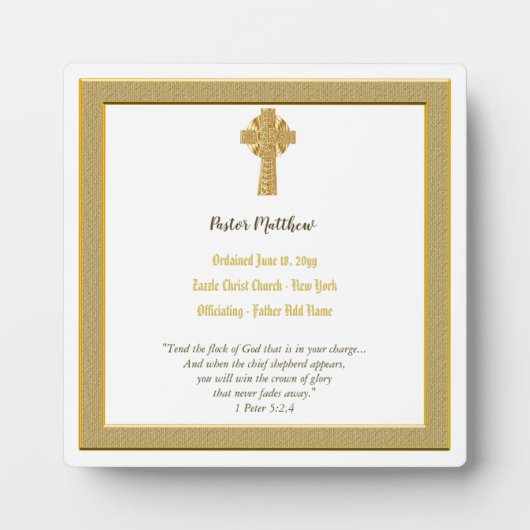 牧師の調整プラーク記念司祭デアコン フォトプラーク (正面)