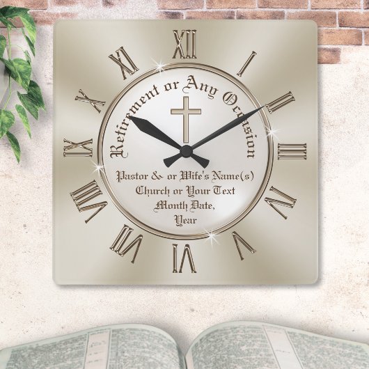 牧師への退職贈与又は大事な行事 スクエア壁時計