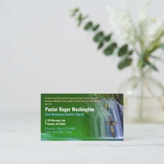 牧師またはディーコン聖書教会の名刺 名刺 (スタンド正面)