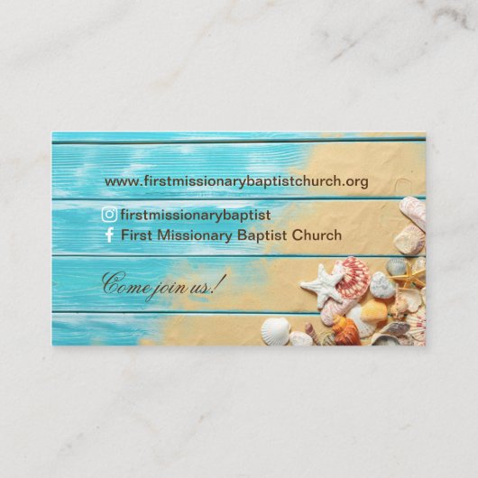 牧師またはディーコン聖書教会の名刺 名刺 (裏面)