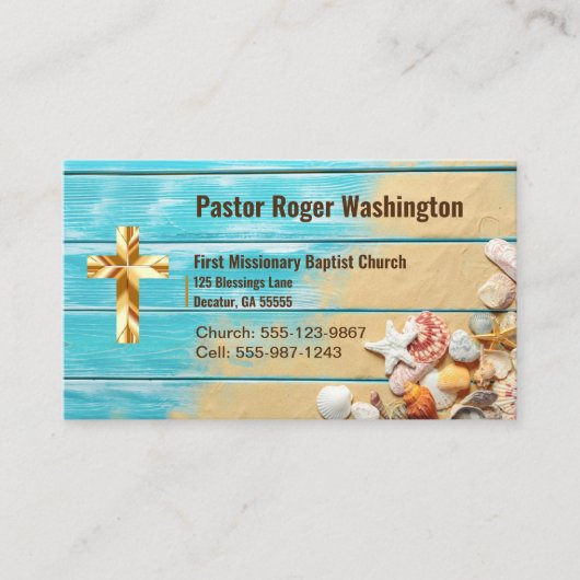 牧師またはディーコン聖書教会の名刺 名刺 (正面)