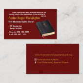 牧師またはディーコン聖書教会の名刺 名刺 (正面/裏面)