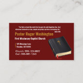 牧師またはディーコン聖書教会の名刺 名刺 (正面)