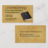 牧師またはディーコン聖書教会の名刺 名刺 (正面/裏面)