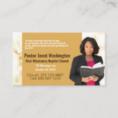 牧師またはディーコン金ゴールド大理石フォトチャーチビジネス 名刺 (正面)