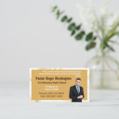 牧師またはディーコン金ゴールド大理石写真教会 名刺 (スタンド正面)