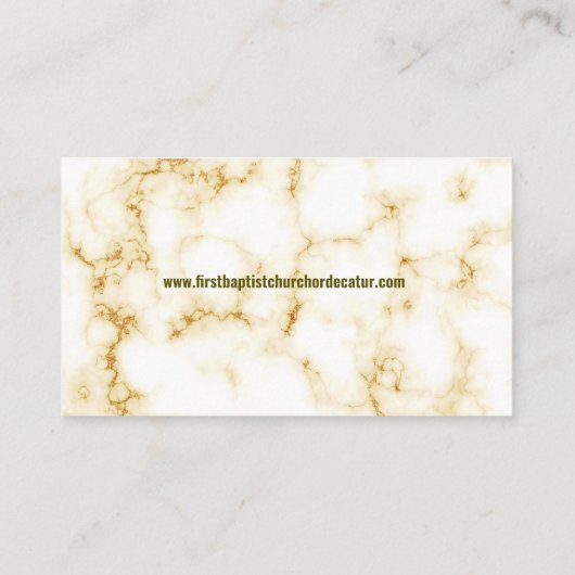 牧師エレガントとファーストレディ・マーブル教会 名刺 (裏面)