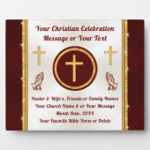 牧師パーソナライズされたのための豪華なキリスト教礼拝堂 フォトプラーク (正面)