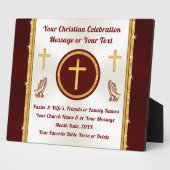 牧師パーソナライズされたのための豪華なキリスト教礼拝堂 フォトプラーク (側面)