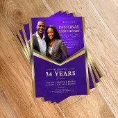 牧師就任記念 紫と金フレームの教会 チラシ