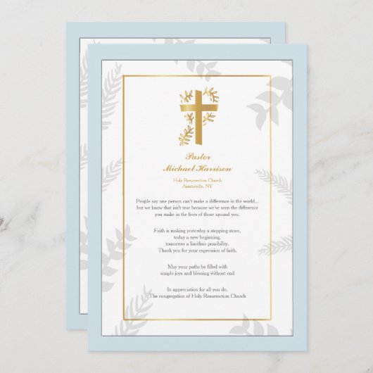 牧師感謝カード 招待状 (正面/裏面)