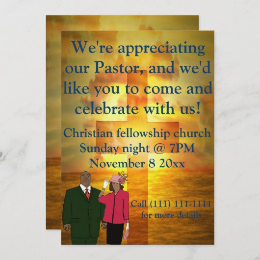 牧師感謝祭 招待状 (正面/裏面)