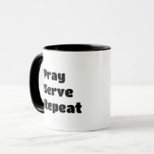 牧師感謝 Pray Serve Repeat カスタムデザイン マグカップ (正面左)
