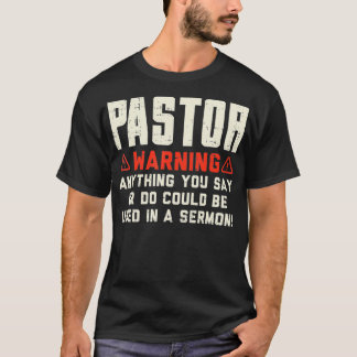 牧師警告の説教おもしろい者のMin Tシャツ