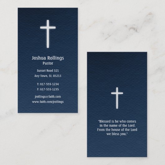 牧師 |クリスチャン・クロス 名刺 (正面/裏面)