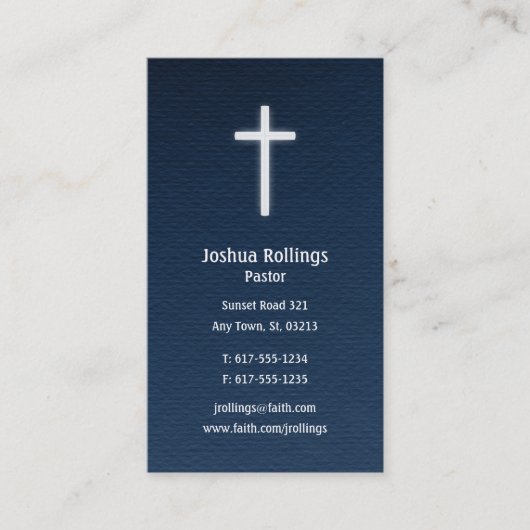 牧師 |クリスチャン・クロス 名刺 (正面)