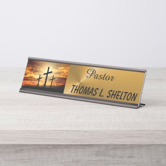 牧師 デスクネームプレート (正面)