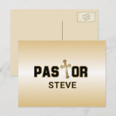 牧師 ブラック ゴールド クロス オーダーメイド ポストカード (正面/裏面)