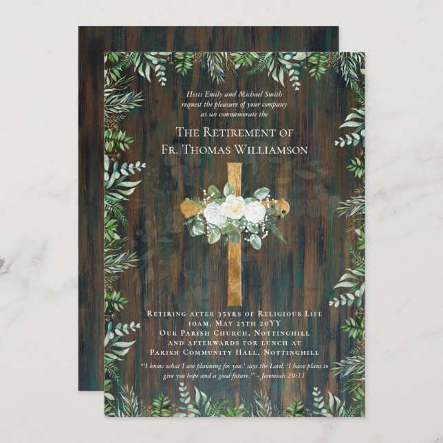 牧師 司祭 執事 宣教師 引退 ばら (正面/裏面)