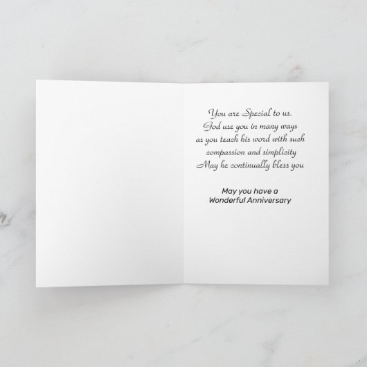 牧師、記念日 カード (内部)