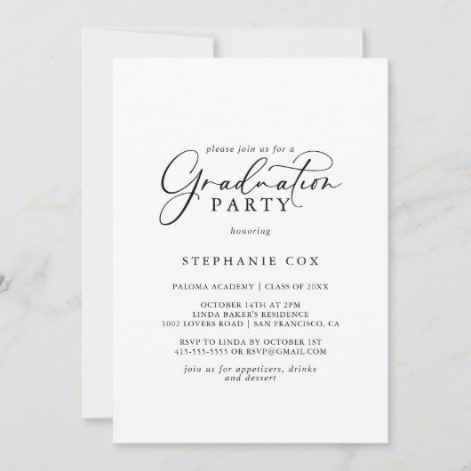 牧歌学スタイリッシュ学卒業会 招待状 (正面)