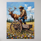 牧歌的いたずら:サスカッチと牡鹿 ポスター (正面)
