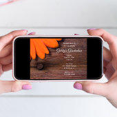 牧歌的なオレンジ色のデイジー卒業式バーン・パーティー 招待状