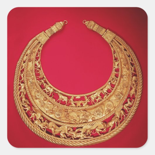 牧歌的なシーンを持つネックレス スクエアシール (正面)