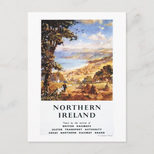 牧歌的なシーン人と犬の英国鉄道 ポストカード (正面)