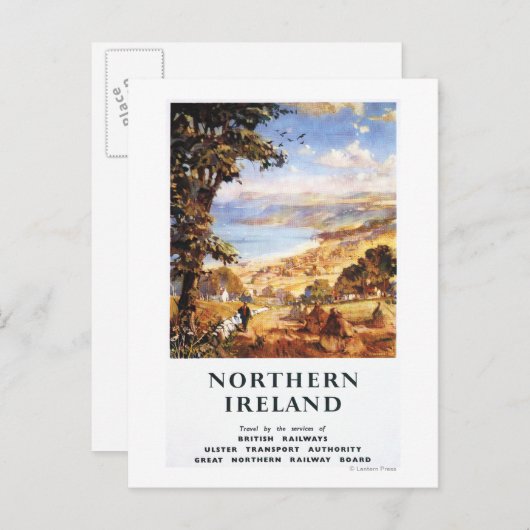 牧歌的なシーン人と犬の英国鉄道 ポストカード (正面/裏面)