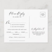 牧歌的なスタイリッシュ書道メニュー選択RSVP ポストカード (裏面)