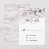 牧歌的なパステルボタニカルズの出欠確認カード 出欠カード (正面/裏面)