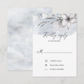 牧歌的なパステルボタニカルズの出欠確認カード 出欠カード (正面/裏面)