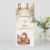 牧歌的なブドウの木にインスパイアされたワイナリーでのウェディングプログラム 招待状 (スタンド正面)