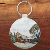 牧歌的なブリティッシュビレッジスケッチ キーホルダー (正面)