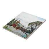 牧歌的なブリティッシュビレッジスケッチ タイル (側面)