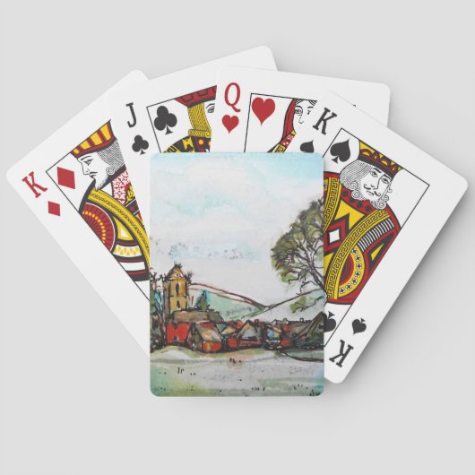 牧歌的なブリティッシュビレッジスケッチ トランプ (裏面)