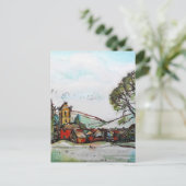 牧歌的なブリティッシュビレッジスケッチ ポストカード (スタンド正面)